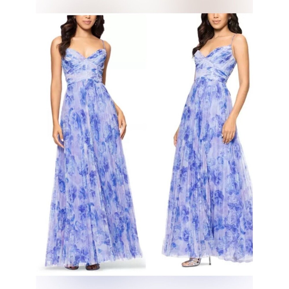 AQUA Women’s A27127 Printed Tulle Floral Dress - Bloomingdale’s Exclusive Sz 8